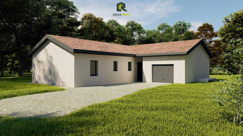 Projet de maison en Haute Loire RE2020 Plain Pied 100m²hab. 3 ch. Garage de 20m² sur la commune de SAINT ROMAIN LACHALM  