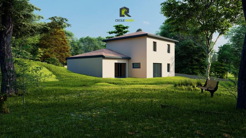 Projet de maison en étage en Haute Loire RE2020 Plain Pied 116m²hab. 3 ch. Garage de 21m² sur la commune d' Arsac en velay  