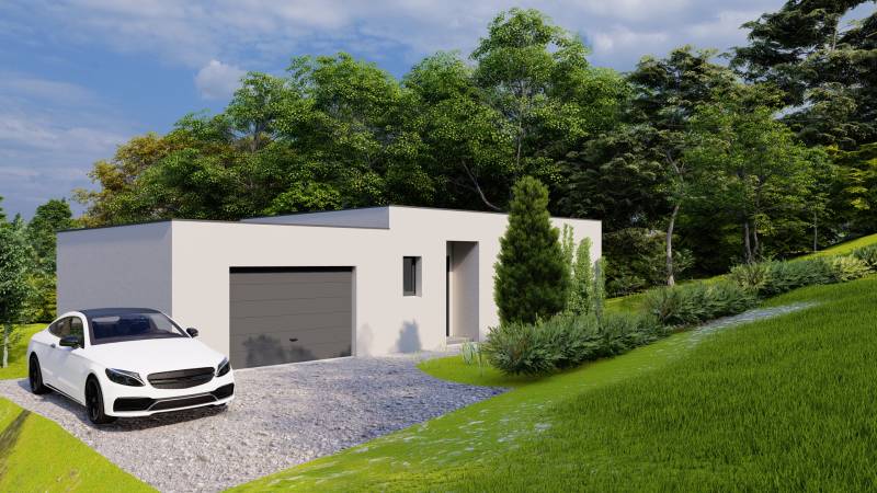 Terrain 1700m² + maison contemporaine à Sorbiers, magnifique vue dégagée (REFGB)